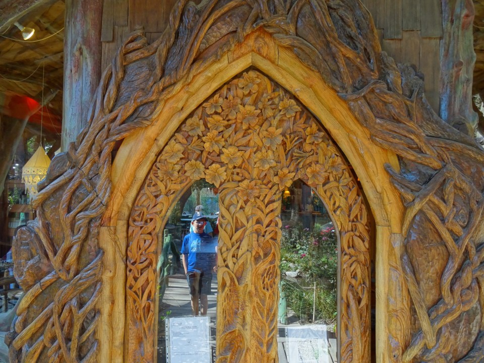 Hand carved door in the colonial suiza