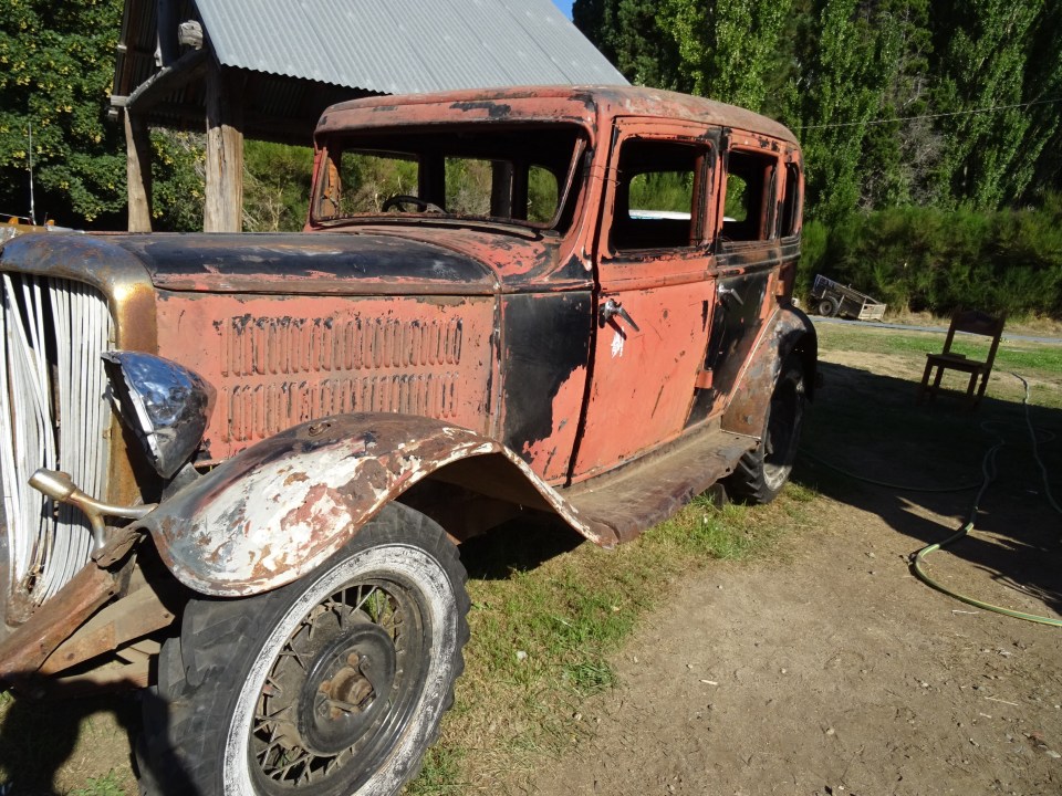 The boys found this old car - rat rod potential for sure